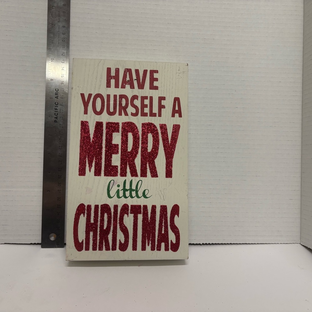 Have Yourself a Merry little Christmas Wood Sign Wall or Standing Rustic sparkle